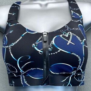 Victoria Sport  Knockout Ultra Max Sports Bra Black Chain Heart Print 32DDD